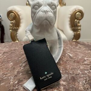 (MSRP $129) Kate Spade Black Card Holder/Lanyard - NWT